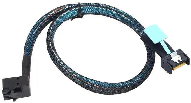 Alt view image 2 of 6 - Gen5 MCIO Slimline SFF8654 4i to HD SFF8643 90Degree Cable, 12G HighSpeed Server Interconnect, 0.8M