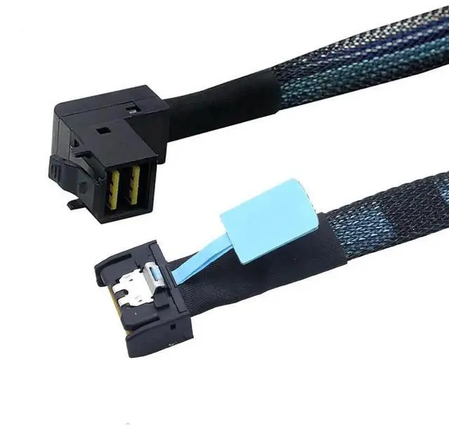 Main image of Gen5 MCIO Slimline SFF8654 4i to HD SFF8643 90Degree Cable, 12G HighSpeed Server Interconnect, 1M