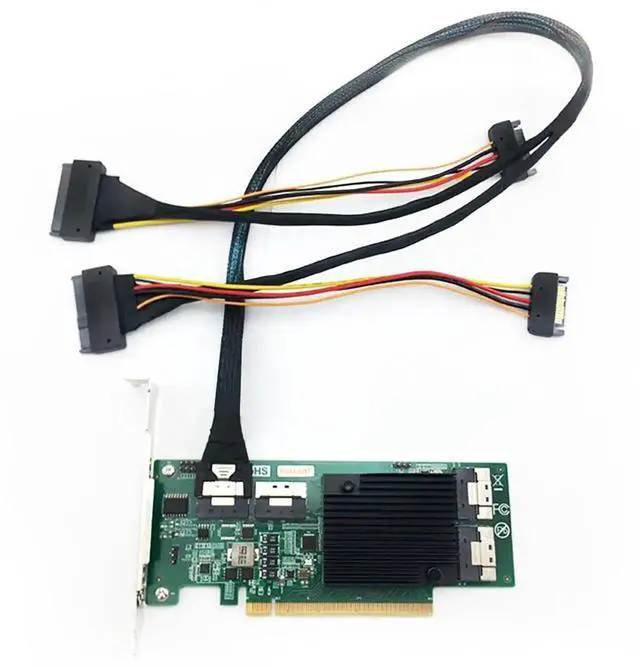 Alt view image 5 of 6 - SFF8654 8i to Dual SFF8639 NVMe (U.2) Cable, 80cm SlimSAS to SAS/SATA Data Transfer Cable Compatible with NVMe SSDs