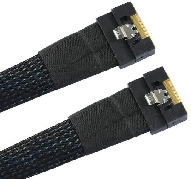 Alt view image 3 of 6 - SlimSAS SFF8654 8i 8X Gen 4.0 Cable, 32AWG 24G HighSpeed Server Interconnect with AntiMisdirection Design, 1M
