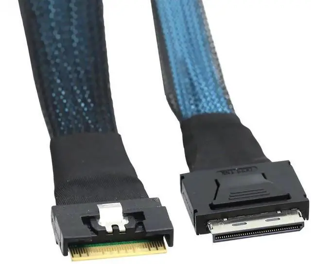 Main image of PCIe Gen4 SlimSAS SFF8654 8i to OCuLink SFF8611 8i Internal Server Cable, 32AWG Copper Harness, 24Gbps HighSpeed Data Transfer, 0.5M/19.68in