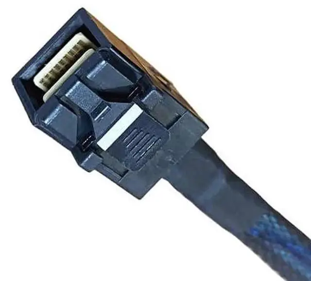 Alt view image 3 of 4 - MCIO x8 to 2×MiniSASHD x4 Cable, SFFTA1016 74Pin to 2×SFF8643 36Pin, PCIe Gen4 Mini Cooledge IO Cable, 80CM