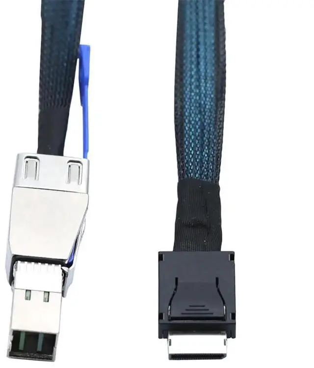 Alt view image 3 of 5 - OCuLink 4i SFF8611 to SAS HD SFF8644 4i Cable, 12Gbps HighSpeed Server Data Cable for RAID Controller, Workstation & Storage Expansion, 0.5M/19.68in