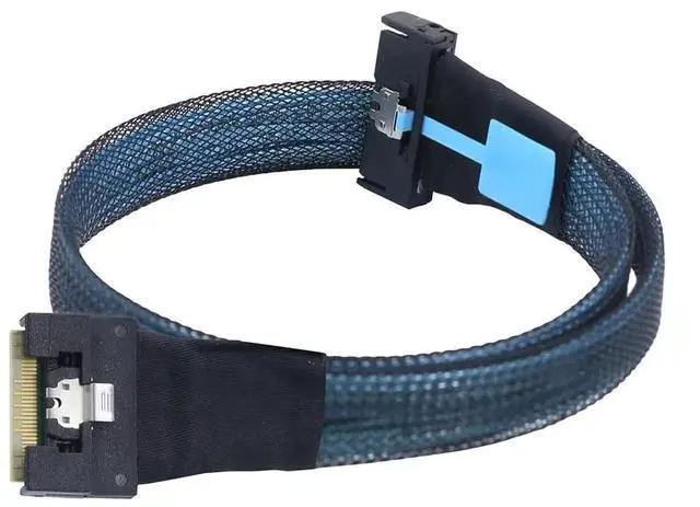 Alt view image 5 of 6 - PCIe 5.0 MCIO 8i to Slimline SAS 4.0 SFF8654 8i 74Pin Cable, 24Gbps HighSpeed Server Interconnect, 85 Ohm Copper Wire, 0.5m