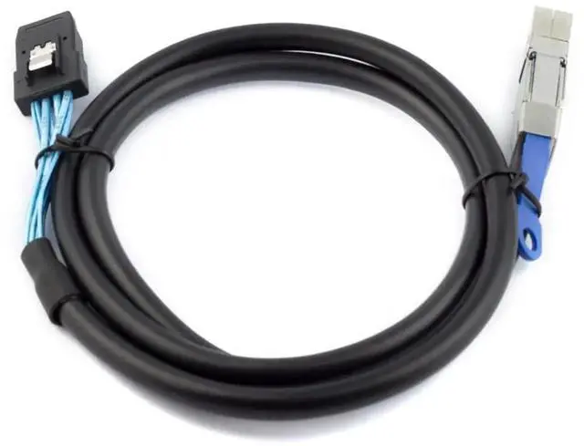 Main image of Mini SAS HD SFF8644 with IC to SFF8087 Server Stacking Cable, 12Gbps HighSpeed 28AWG 10 Ohm Data Cable, Black, 2M