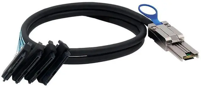Main image of Mini SAS HD SFF8088 26Pin to 4×SAS SFF8482 Server Cable, 6Gbps HighSpeed 26Pin to 4Port Data Transfer Cord, 28AWG Copper Wire, 2M