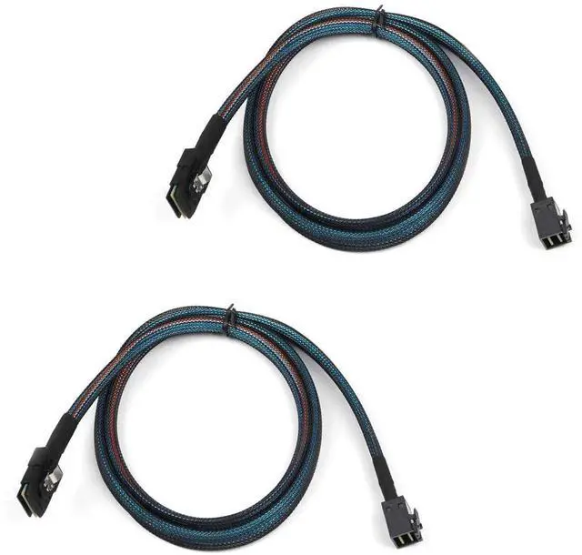 Main image of 2PCS Internal Mini SAS HD SFF8643 to SFF8087 Cable, Compatible with RAID & PCIE Controllers, 3.3FT / 1M
