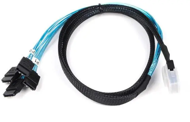 Alt view image 5 of 7 - 2PCS Internal Mini SAS 36Pin (SFF8087) Male to 4X SATA 7Pin Female FanOut Cable, 1Meter (3.3 Feet)