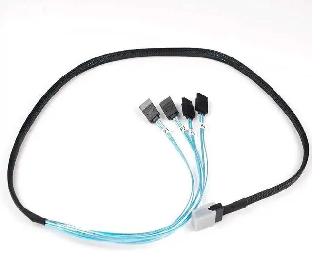 Alt view image 2 of 7 - 2PCS Internal Mini SAS 36Pin (SFF8087) Male to 4X SATA 7Pin Female FanOut Cable, 1Meter (3.3 Feet)