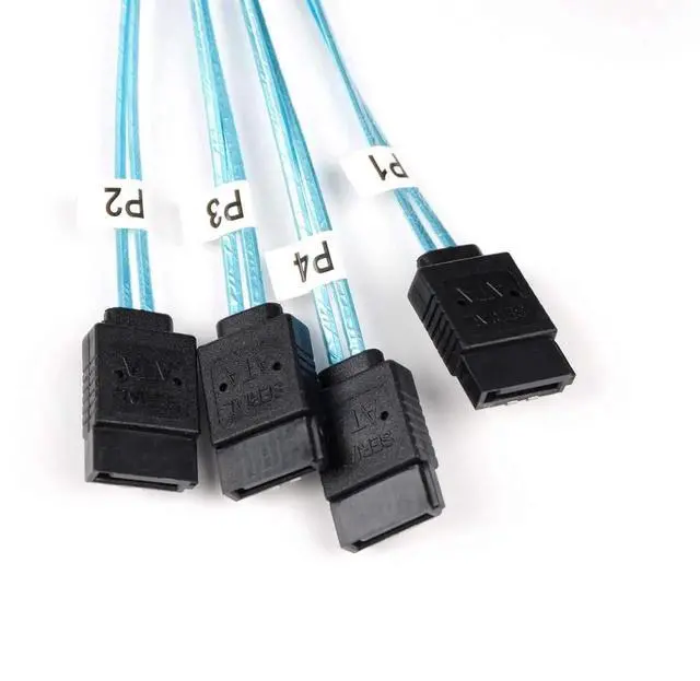 Alt view image 6 of 7 - 2PCS Internal Mini SAS 36Pin (SFF8087) Male to 4X SATA 7Pin Female FanOut Cable, 1Meter (3.3 Feet)