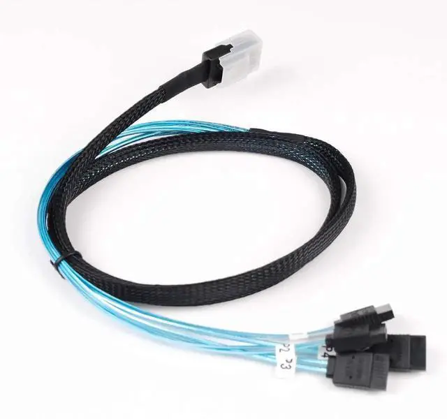 Alt view image 4 of 7 - 2PCS Internal Mini SAS 36Pin (SFF8087) Male to 4X SATA 7Pin Female FanOut Cable, 1Meter (3.3 Feet)
