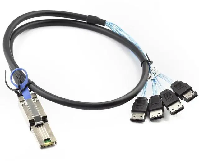 Alt view image 5 of 5 - Mini SAS HD SFF8088 26Pin to 4×eSATA 7Pin Female External Server Hard Drive Cable, 28AWG 6Gbps HighSpeed Copper Wire Harness, 2M/78.74in