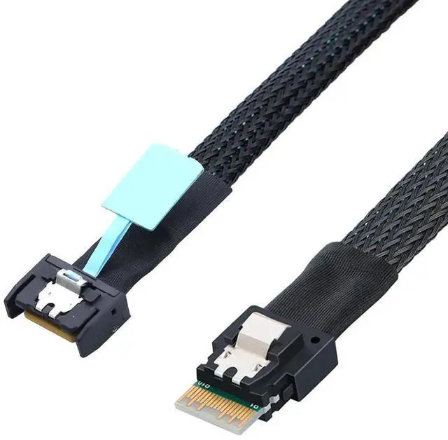 Main image of Gen5 MCIO Slimline SFF8654 4i to SFF8654 4i Server Data Cable, 24Gbps HighSpeed Interconnect for RAID Controller, HDD & SSD, 0.8M/31.49in
