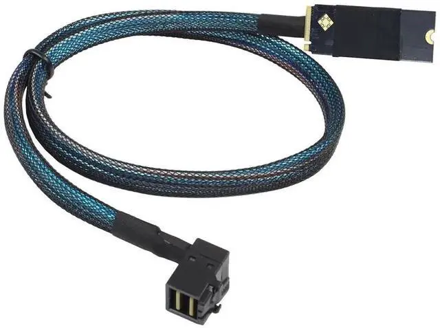 Alt view image 5 of 6 - Compatible M.2 (MKey) to SFF8643 SAS HD 90Degree Cable, 12Gbps HighSpeed Server Harness, 30AWG Copper, Plug & Play, 0.5M/19.68in