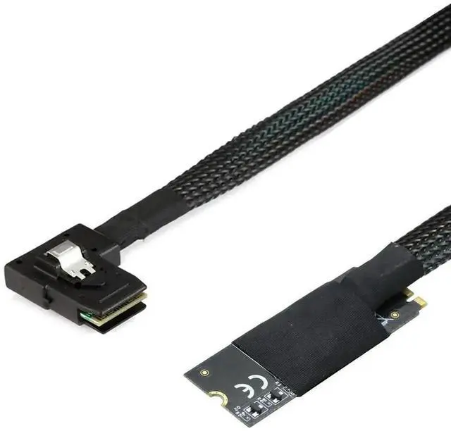 Main image of M.2 (MKey NVMe 2260) to SAS SFF8087 LeftBend HighSpeed Server Cable, Plug and Play