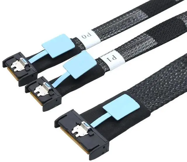 Alt view image 4 of 6 - Gen5 Slimline MCIO 8i PCIe 5.0 SFF8654 8i to Dual SFF8654 4i Cable, 32Gbps HighSpeed Copper Wire Harness, 0.5M/19.68in (1M/39.4in Optional)