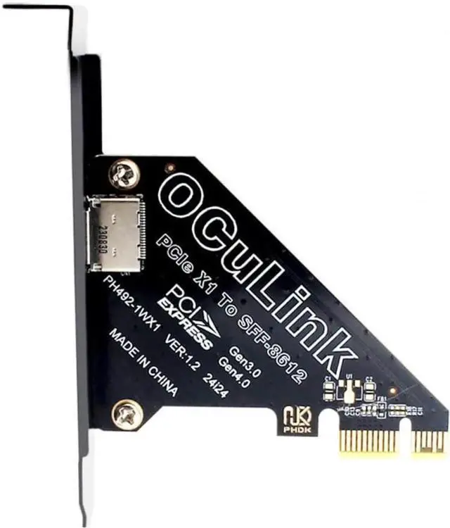 Main image of PCIExpress 4.0 PCIe 1x to Oculink SFF8612 / SFF8611 Host Adapter Card for U.2 SSD & eGPU External Graphics Dock
