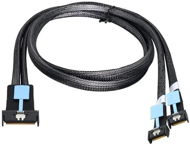 Alt view image 2 of 6 - Gen5 Slimline MCIO 8i PCIe 5.0 SFF8654 8i to Dual SFF8654 4i Cable, 32Gbps HighSpeed Copper Wire Harness, 1M/39.37in (0.5M/19.7in Optional)