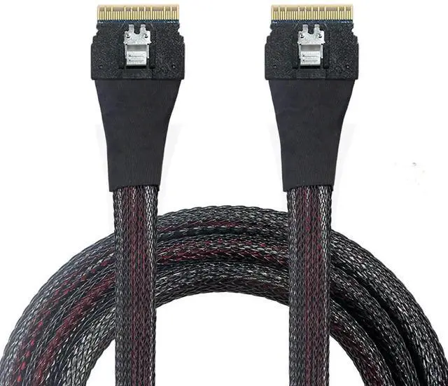 Main image of Slimline SAS PCIE 4.0 SFF8654 8i 74Pin Ultraport Extension Cable, 32AWG 24Gbps HighSpeed Server Interconnect, 0.8M