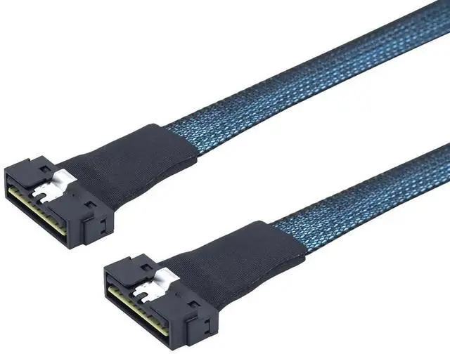 Main image of PCIe SlimSAS LP LowProfile SFF8654 8i 74Pin to LP 8X HighSpeed Internal Cable, 24Gbps, 85 Impedance, 30AWG Server Data Harness, 0.8M/31.49in