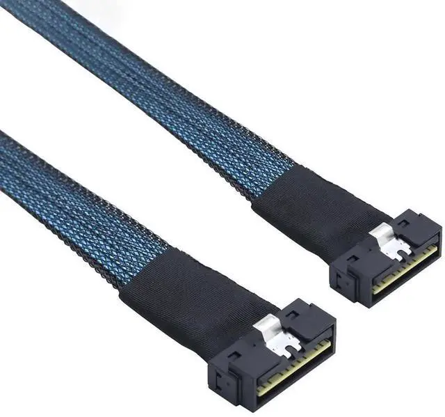 Alt view image 3 of 6 - PCIe SlimSAS LP LowProfile SFF8654 8i 74Pin to LP 8X HighSpeed Internal Cable, 24Gbps, 85 Impedance, 30AWG Server Data Harness, 0.8M/31.49in