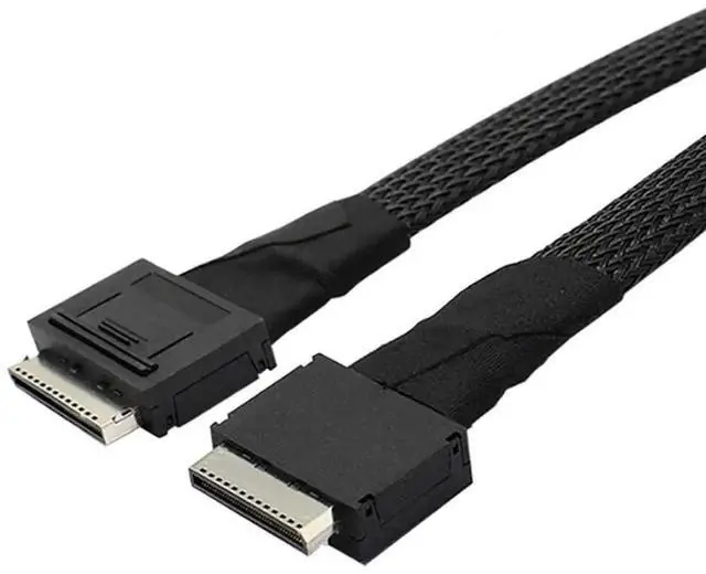 Alt view image 3 of 6 - PCIe OCuLink SFF8611 8i to SFF8611 8i HighSpeed Server Data Cable, 32AWG 24Gbps Internal Transmission Harness, 1M/39.37in