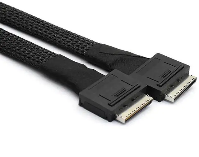 Alt view image 2 of 6 - PCIe OCuLink SFF8611 8i to SFF8611 8i HighSpeed Server Data Cable, 32AWG 24Gbps Internal Transmission Harness, 1M/39.37in