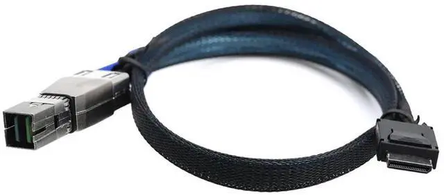 Main image of OCuLink 4i SFF8611 to SAS HD SFF8644 4i Cable, 12Gbps HighSpeed Server Data Cable, Compatible with RAID Controller, Workstation & Storage Expansion, 1M/39.37in