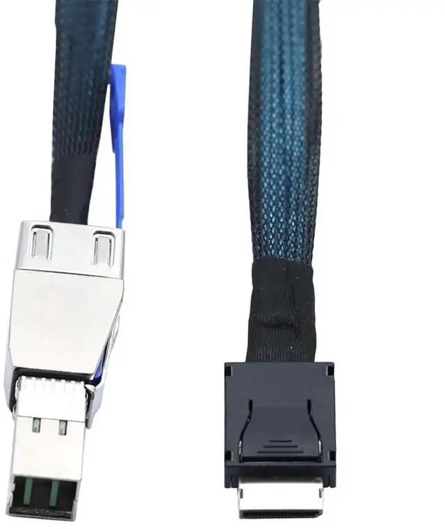 Alt view image 3 of 5 - OCuLink 4i SFF8611 to SAS HD SFF8644 4i Cable, 12Gbps HighSpeed Server Data Cable, Compatible with RAID Controller, Workstation & Storage Expansion, 1M/39.37in