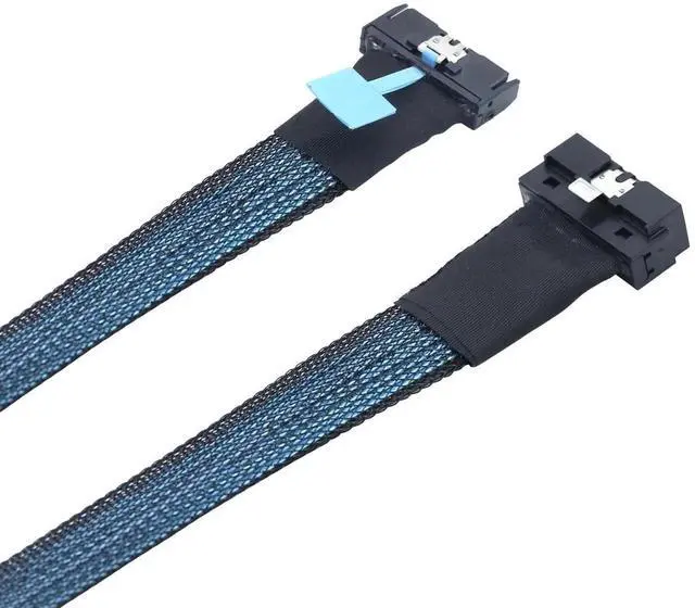 Alt view image 4 of 5 - PCIe 5.0 MCIO 8X to LP SlimSAS SFF8654 74Pin HighSpeed Server Cable, 24G SingleChannel, LowProfile, 19.68 Inches