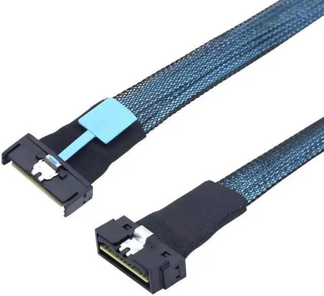 Alt view image 5 of 5 - PCIe 5.0 MCIO 8X to LP SlimSAS SFF8654 74Pin HighSpeed Server Cable, 24G SingleChannel, LowProfile, 19.68 Inches