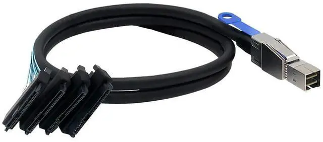 Alt view image 2 of 5 - Compatible with Mini SAS HD SFF8644 to SFF8482 29Pin 2in1 SATA Hard Drive Data Cable, 28AWG Copper, 12G HighSpeed Harness, 2M/78.74in
