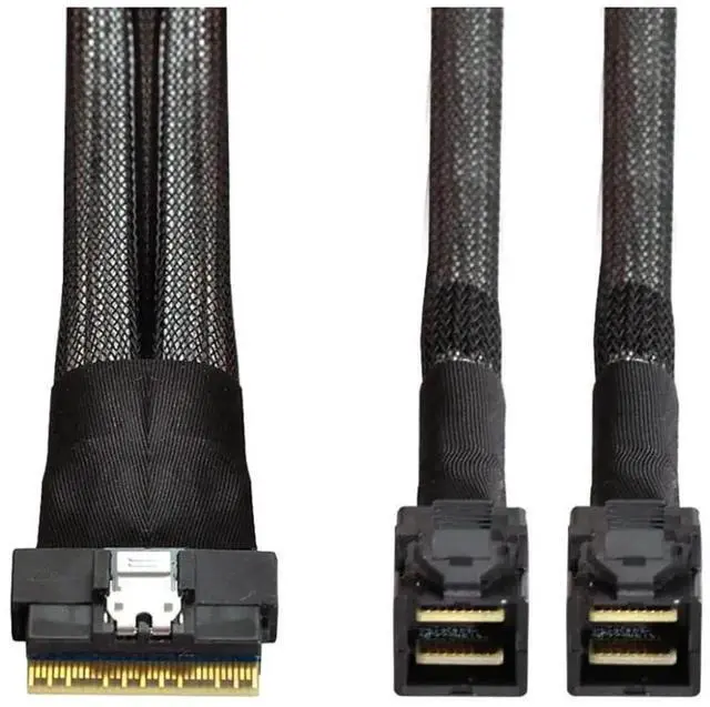 Main image of Mini SlimSAS SFF8654 8i PCIE 4.0 to 4×SAS HD SFF8643 Internal Server Cable, 12Gbps HighSpeed Data Cable for RAID Controller, Workstation & Storage Expansion, 0.5M/19.68in
