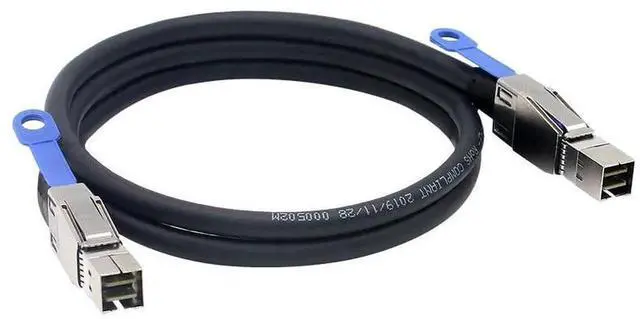 Alt view image 5 of 5 - External Mini SAS HD Cable, SFF8644 to SFF8644 Server Hard Drive Data Transmission Cable, 1M/3.3ft, 2 Pack