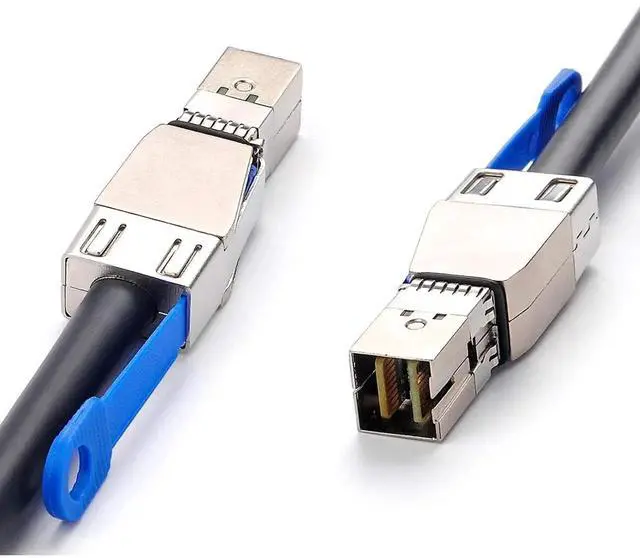 Alt view image 3 of 5 - External Mini SAS HD Cable, SFF8644 to SFF8644 Server Hard Drive Data Transmission Cable, 1M/3.3ft, 2 Pack