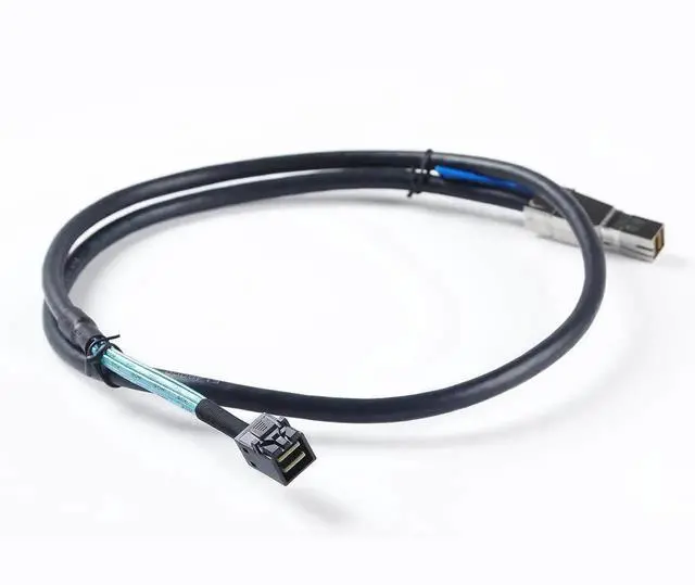 Alt view image 5 of 6 - 2PCS External Mini SAS HD SFF8644 to SFF8643 Server RAID Data Cable, 1m/3.3FT