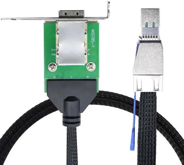 Alt view image 2 of 5 - Mini SAS HD SFF8644 Male to SFF8088 Female Adapter Cable, 0.5m/19.6in HighSpeed Server Converter Cable