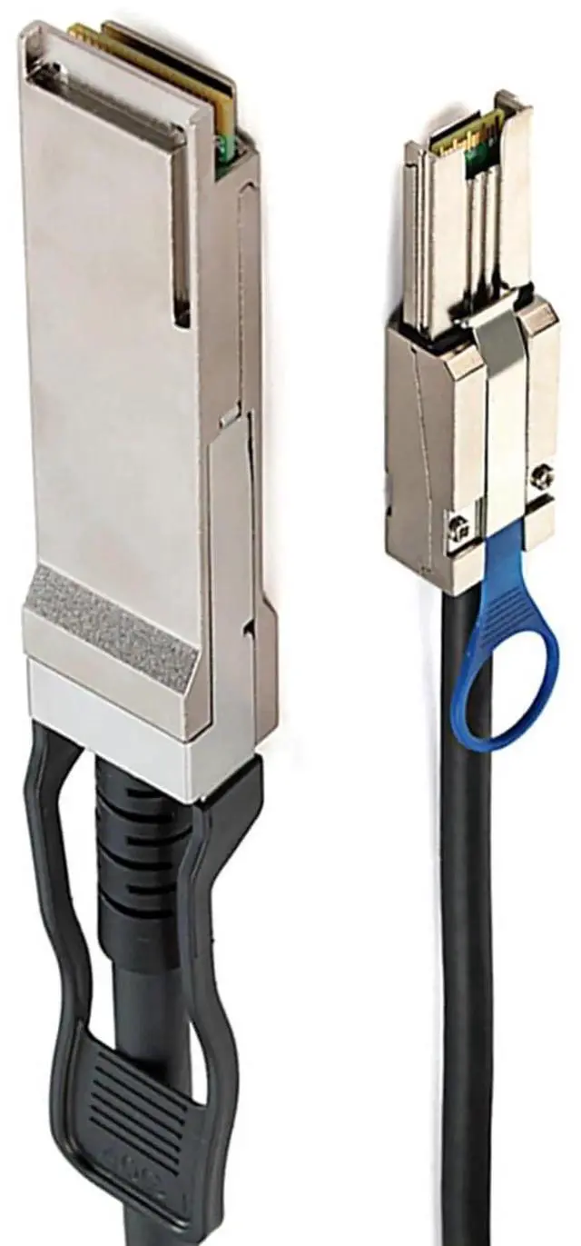 Alt view image 4 of 5 - QSFP 40G SFF8436 to MiniSAS HD SFF8088 HighSpeed Server Cable, 28AWG, Compatible with NetApp DS4243 DS4246, 3M