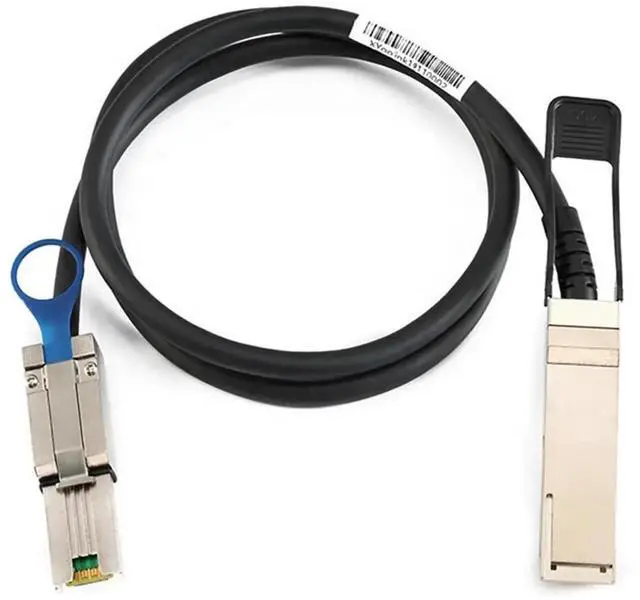 Main image of QSFP 40G SFF8436 to MiniSAS HD SFF8088 HighSpeed Server Cable, 28AWG, Compatible with NetApp DS4243 DS4246, 2M