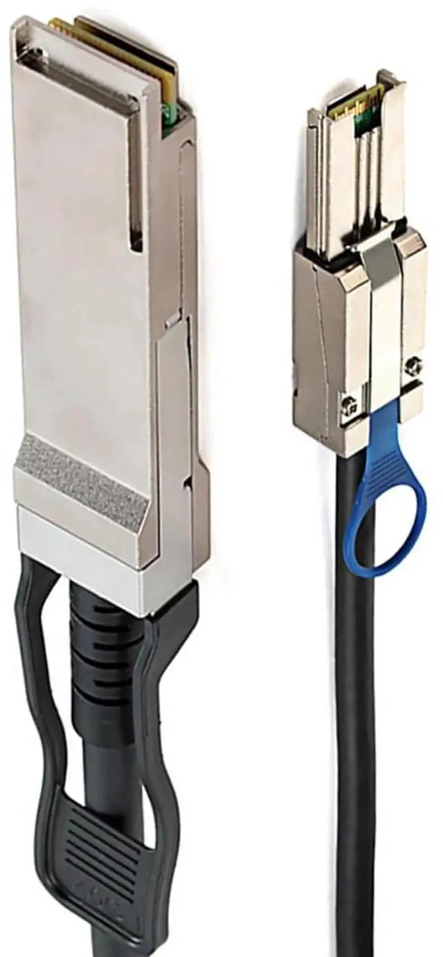 Alt view image 4 of 5 - QSFP 40G SFF8436 to MiniSAS HD SFF8088 HighSpeed Server Cable, 28AWG, Compatible with NetApp DS4243 DS4246, 2M