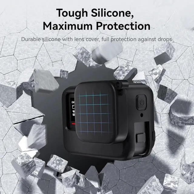 Alt view image 7 of 7 - Silicone Protective Case Frame Cage with Lens Cover Cap for Insta360 Ace Pro, Camera Mount Protective Sleeve Accessories