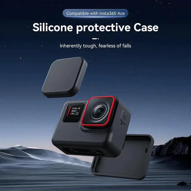 Alt view image 3 of 6 - Silicone Protective Case Frame Cage with Lens Cover Cap for Insta360 Ace, Camera Mount Protective Sleeve Accessories