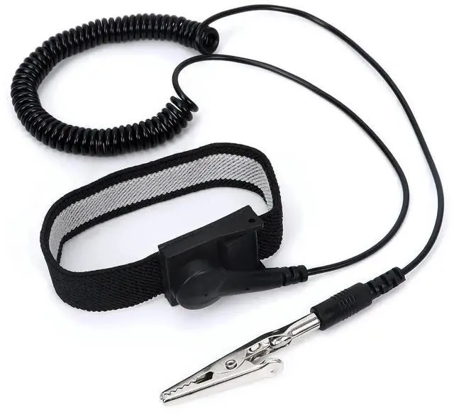 Main image of Adjustable AntiStatic ESD Wrist Strap, 11 Inch Grounding Bracelet with Alligator Clip & Extra Long Cord for PC Building and Electronics Repair