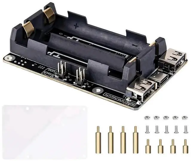 Main image of UPS HAT Uninterruptible Power Supply Expansion Board for Raspberry Pi 4, 18650 Backup Power Management Module