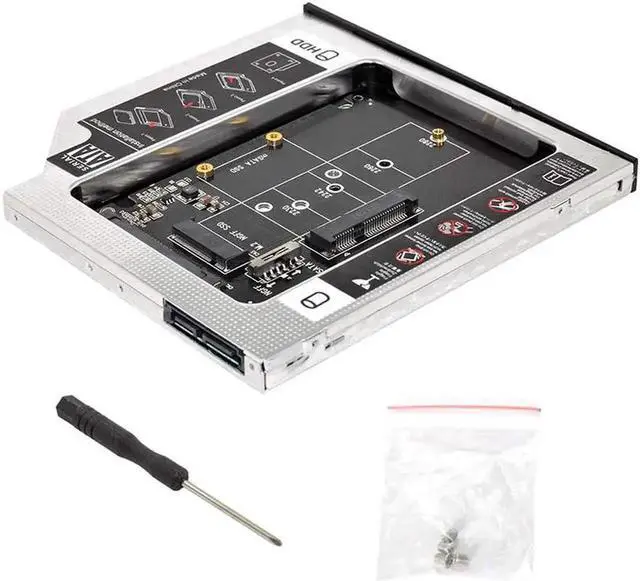 Alt view image 3 of 3 - mSATA NGFF B/MKey SSD to Slimline SATA 13Pin Caddy Case, 9.5mm Universal Laptop CD/DVDROM Optical Bay Adapter