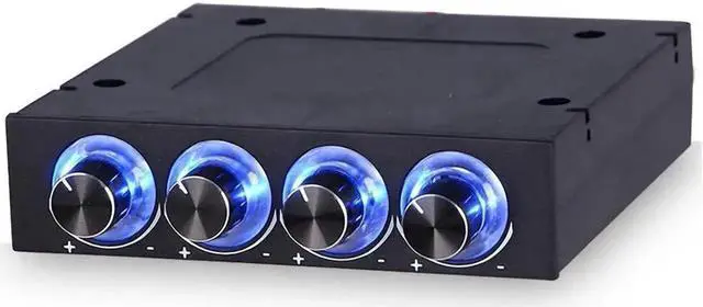 Main image of 3.5" Bay 4Channel Fan Speed Controller with LED, PC CPU HDD Cooling Front Panel Speed Adjuster