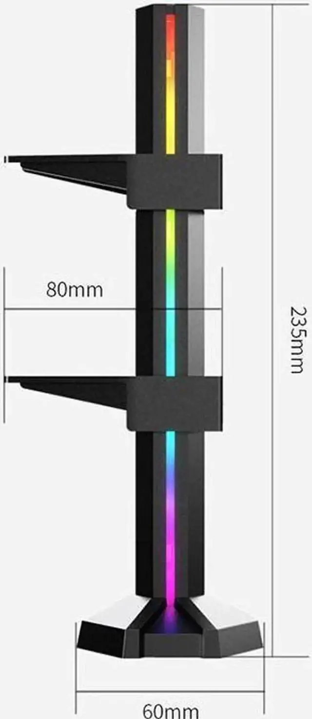 Alt view image 2 of 5 - MultiFunctional GPU Support Bracket, 5V 3Pin ARGB Graphics Card Holder Brace for Desktop PC