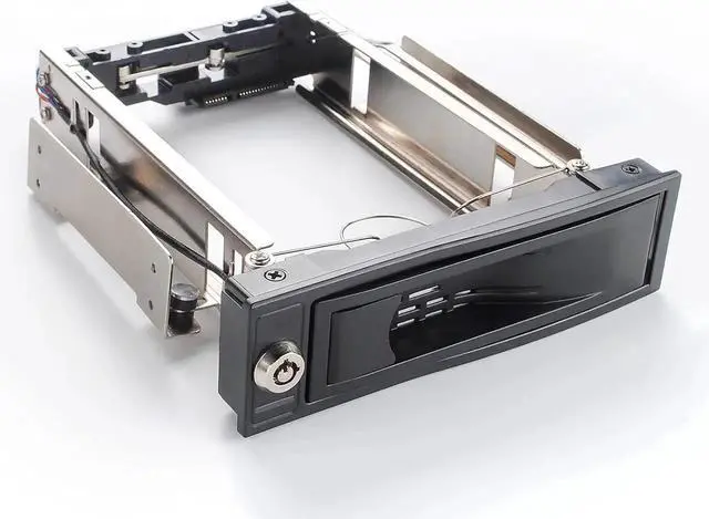 Alt view image 4 of 7 - 5.25in Trayless HotSwap Mobile Rack for 3.5in SATA HDD, Internal Backplane Enclosure with Lock, LED Indicator & SATA Power Cable