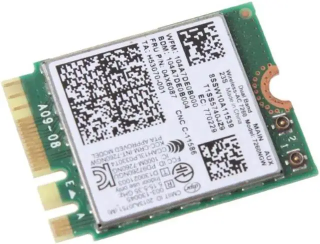 Alt view image 2 of 4 - Intel 7260NGW 7260AC DualBand WiFi Card with Bluetooth 4.0 FRU 04X6007 04W3806 for Lenovo ThinkPad X250 X240 X240s X230s T440 W540 T540