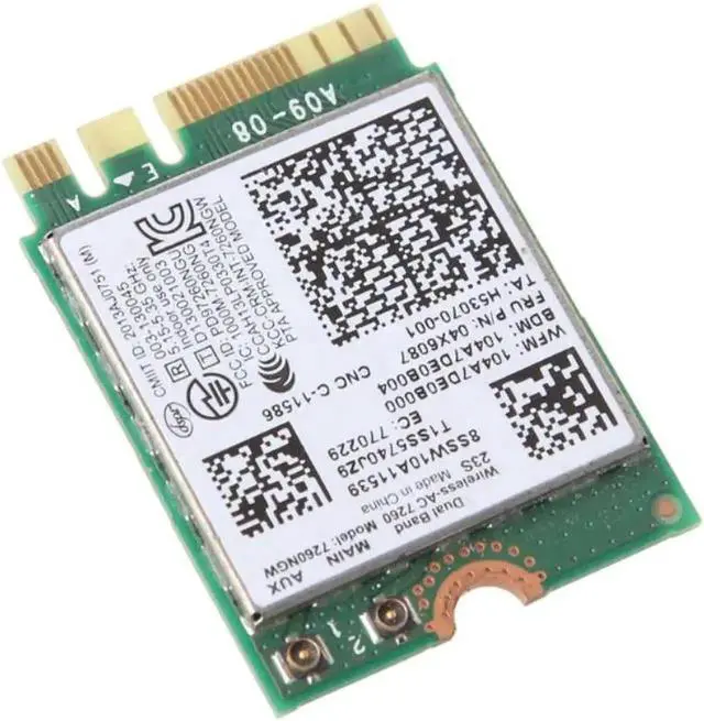 Alt view image 4 of 4 - Intel 7260NGW 7260AC DualBand WiFi Card with Bluetooth 4.0 FRU 04X6007 04W3806 for Lenovo ThinkPad X250 X240 X240s X230s T440 W540 T540